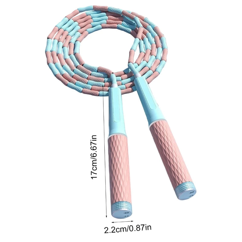 Beaded Adjustable Jump Rope – Segmented Fitness Skipping Rope for Men, Women & Kids