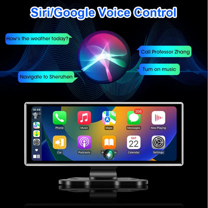 4K Dash Cam 10–11.26 Inch Car DVR – Wireless CarPlay & Android Auto GPS Navigation Dual Lens Video Recorder with WiFi FM AUX