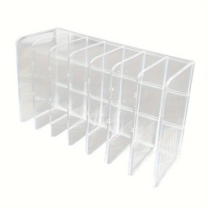 7-Slot Transparent Plastic Cosmetic Organizer – Multi-Functional Makeup Holder for Home, Office, and Bathroom