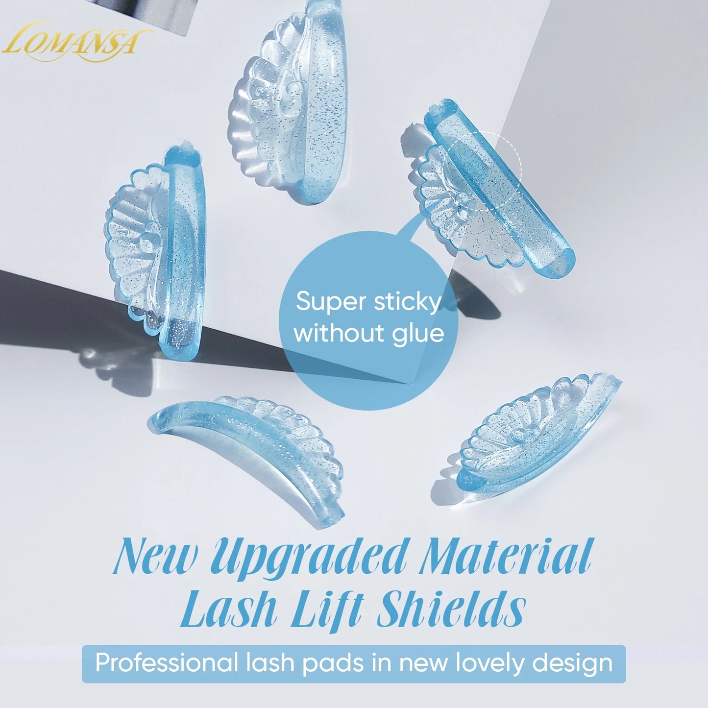 Lomansa 5 Pairs C Curl Silicone Eyelash Perm Pads – Sticky Lifting Rods & 3D Eyelash Curler Accessories Makeup Tools