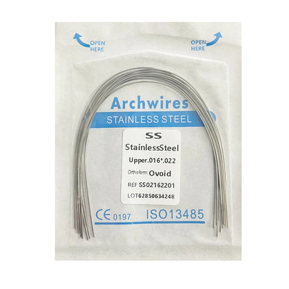 10PCS Dental Orthodontic Arch Wire Set - Stainless Steel Round & Rectangular Dentist Ovoid Form Material