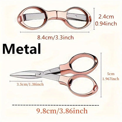 Stainless Steel Folding Scissors - Portable Retractable Cutting Tool for Travel, Outdoor & Everyday Use