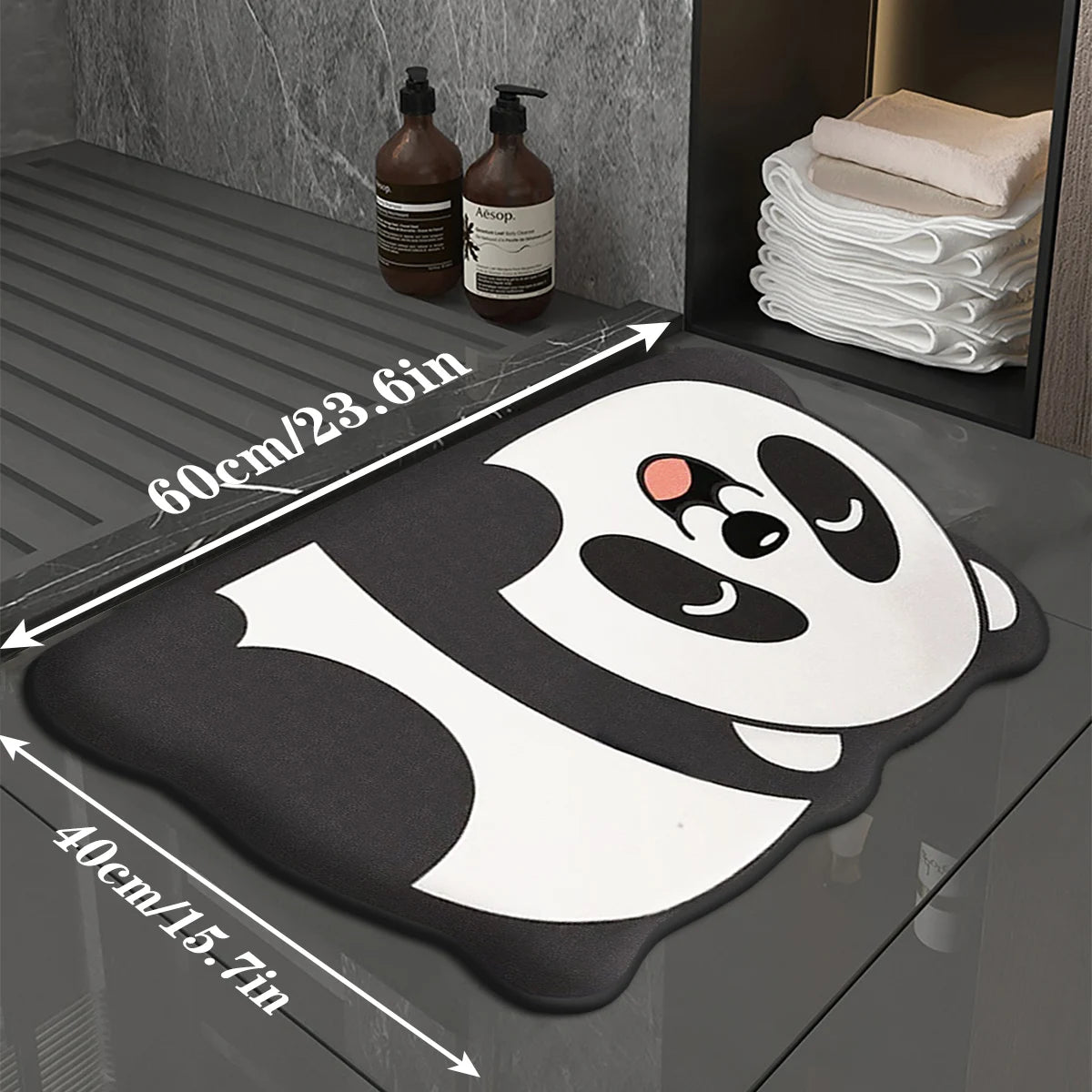 Cute Diatom Super Absorbent Bathroom Mat – Cartoon Non-Slip Mud Toilet Pad, Quick-Drying Floor Mat