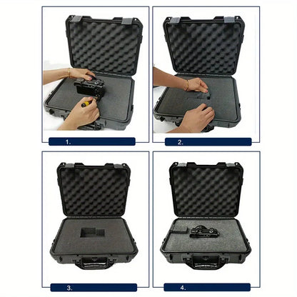 Waterproof Hard Carry Case Toolbox – Pre-Cut Foam Storage Organizer, Impact-Resistant Safety Protector for Hardware
