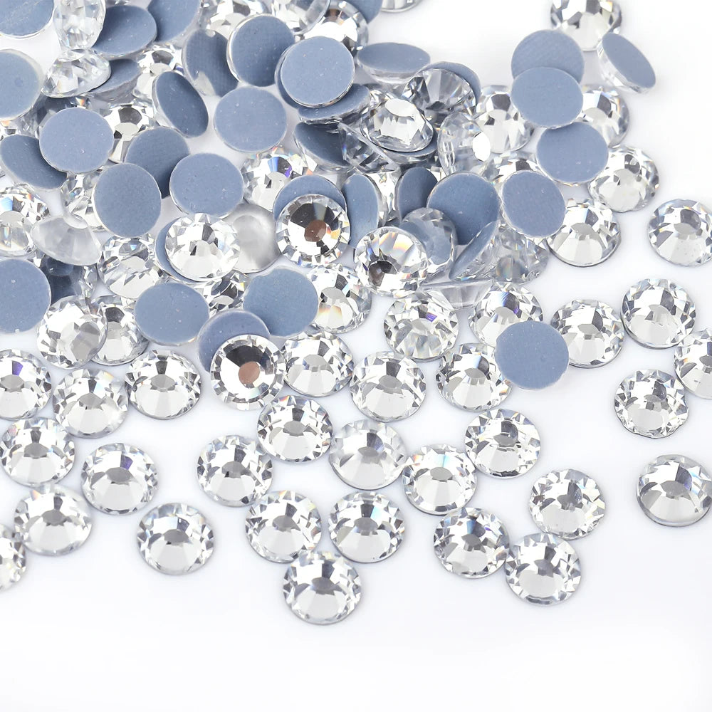 Super Glitter Crystal AB Rhinestones SS3–SS50 – Non-Hotfix Flatback Strass Stones for Nail Art, Fabric, Garment & DIY Decoration