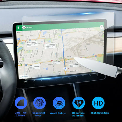 Touch Screen Protector for Tesla Model 3/Y — 15-Inch Tempered Glass Film for Center Control Screen & Navigation Protection