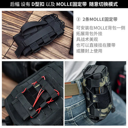 Outdoor Techwear Tactical Waist Bag - Multifunctional Quick-Release Pouch for Phone, Water Bottle & Intercom Gear