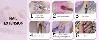 Kolinsky Acrylic Nail Brush — 100% Pure Metal Handle, Sizes 2-18 High-Quality Nail Tool
