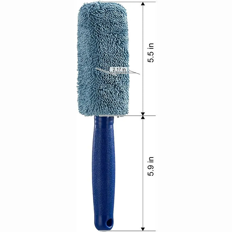 2-Piece Car Wash Brush Set - Microfiber Tire Scrubber Wheel Brush and Trunk Dust Remover, Detailing Clean Tool, Car Cleaning Tools