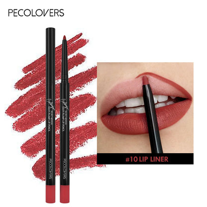 Waterproof Matte Lipliner Pencil – Long Lasting Red Contour Tint, Non-Stick & Moisturizing Lipstick in 12 Colors