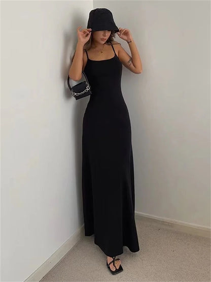 Woman's Sexy Sleeveless Bodycon Dress: Spring/Summer Spaghetti Strap Split Sheath Style - Vestidos SS161