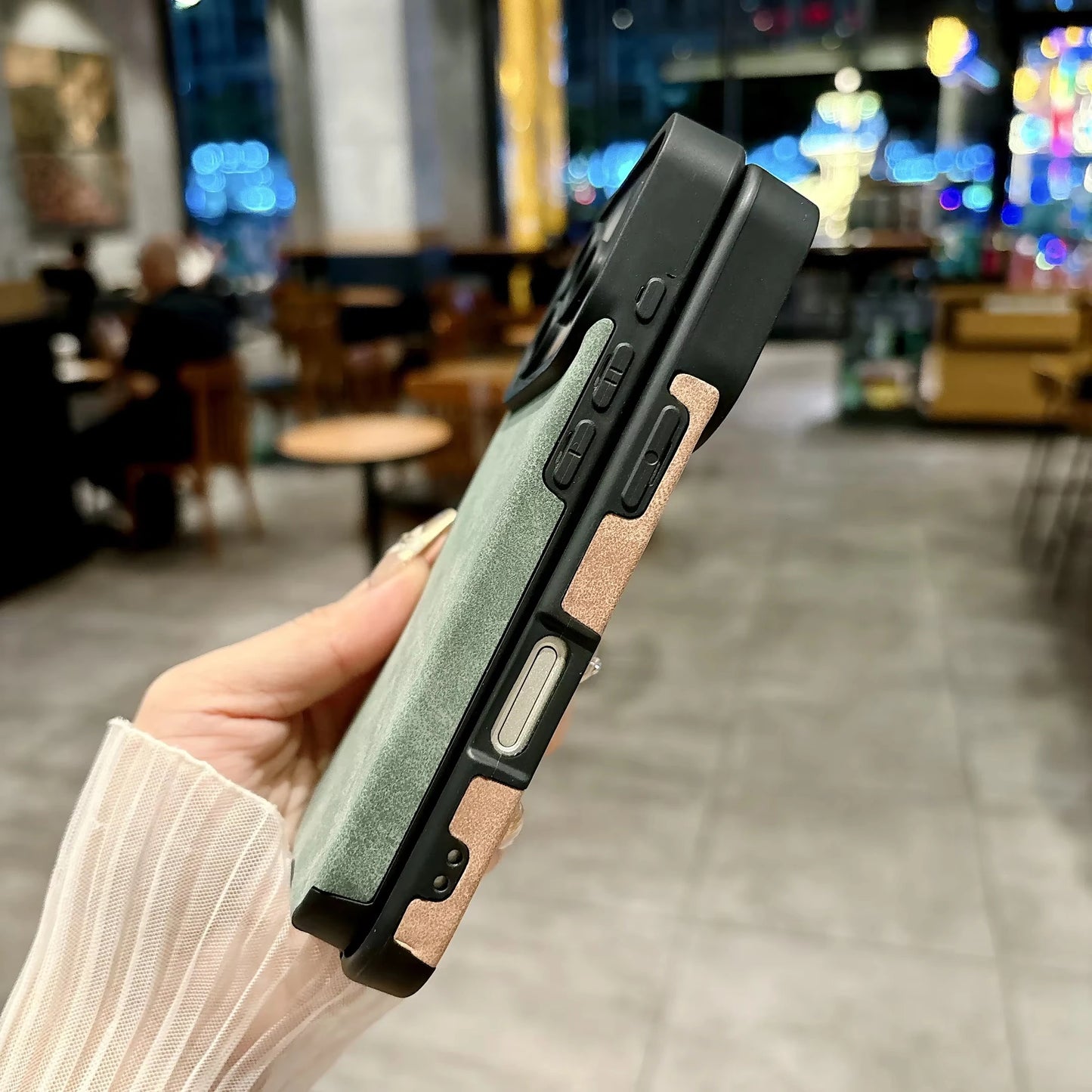 Microfiber Leather Phone Case for iPhone 11-17 Air Pro Max Plus - Luxury Hip-Hop Protective Cover