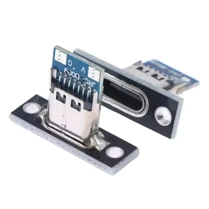 USB Type-C Charging Port Connector - 2Pin 4Pin Female Jack with Fixing Plate for Device Repair (1-20PCS)