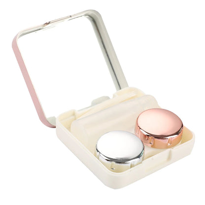 Portable Square Contact Lens Case – Travel Storage Container & Soaking Box in Solid Colors, Fashion Eye Care Accessories