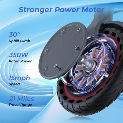 LADPED 350W Electric Scooter - 19MPH Folding Smart E-Scooter with App Control, 8.5-Inch Anti-Skid Tires & Shock Absorption