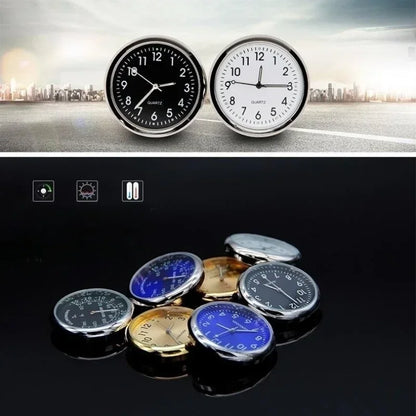 Luminous Car Clock - Mini Auto Stick-On Digital Watch for Cars, 40mm & 43mm Quartz Mechanic Ornament