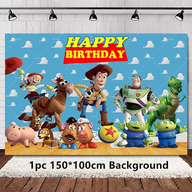 Disney Toy Story Buzz Lightyear Birthday Party Decoration Set – Foil & Latex Balloons, Happy Birthday Banner & Cake Topper for Kids Boys Hero Theme Party