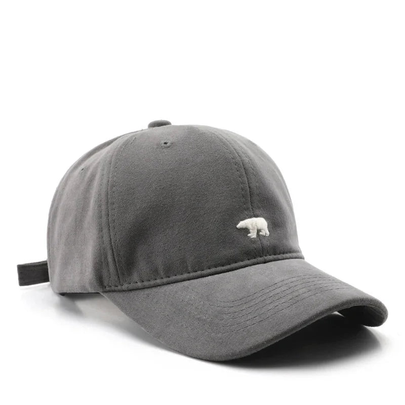 Spring Summer Polar Bear Embroidery Baseball Cap – Unisex Cotton Snapback Sun Hat