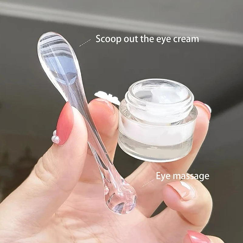 5PCS Transparent Eye Cream Applicator & Massage Roller – Plastic Facial Mask & Skin Care Spatulas