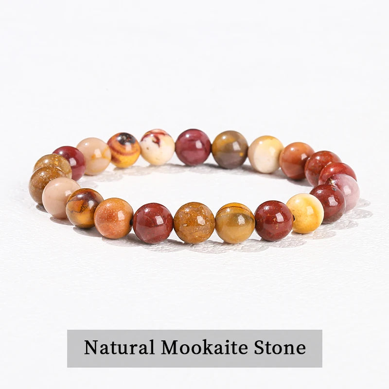 Natural Stone Beaded Bracelet - Obsidian, Fluorite & Quartz Healing Stretch Jewelry for Men & Women