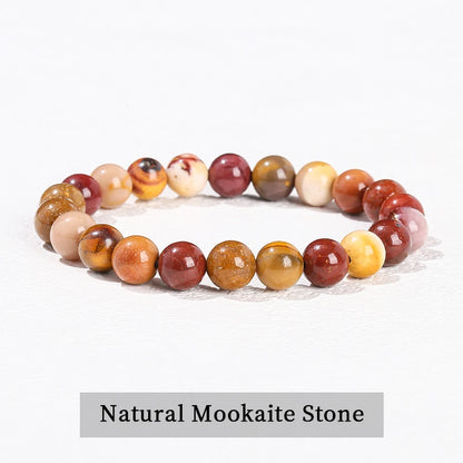 Natural Stone Beaded Bracelet - Obsidian, Fluorite & Quartz Healing Stretch Jewelry for Men & Women