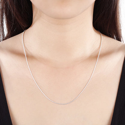 10PCS 925 Sterling Silver Snake Chain Necklaces — 1mm, 16–30 Inch for Women & Men, Fashion Jewelry