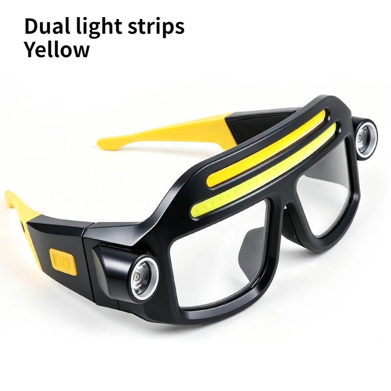 Rechargeable COB LED Glasses Headlight - USB-C Waterproof Adjustable Work Light for Car Repair