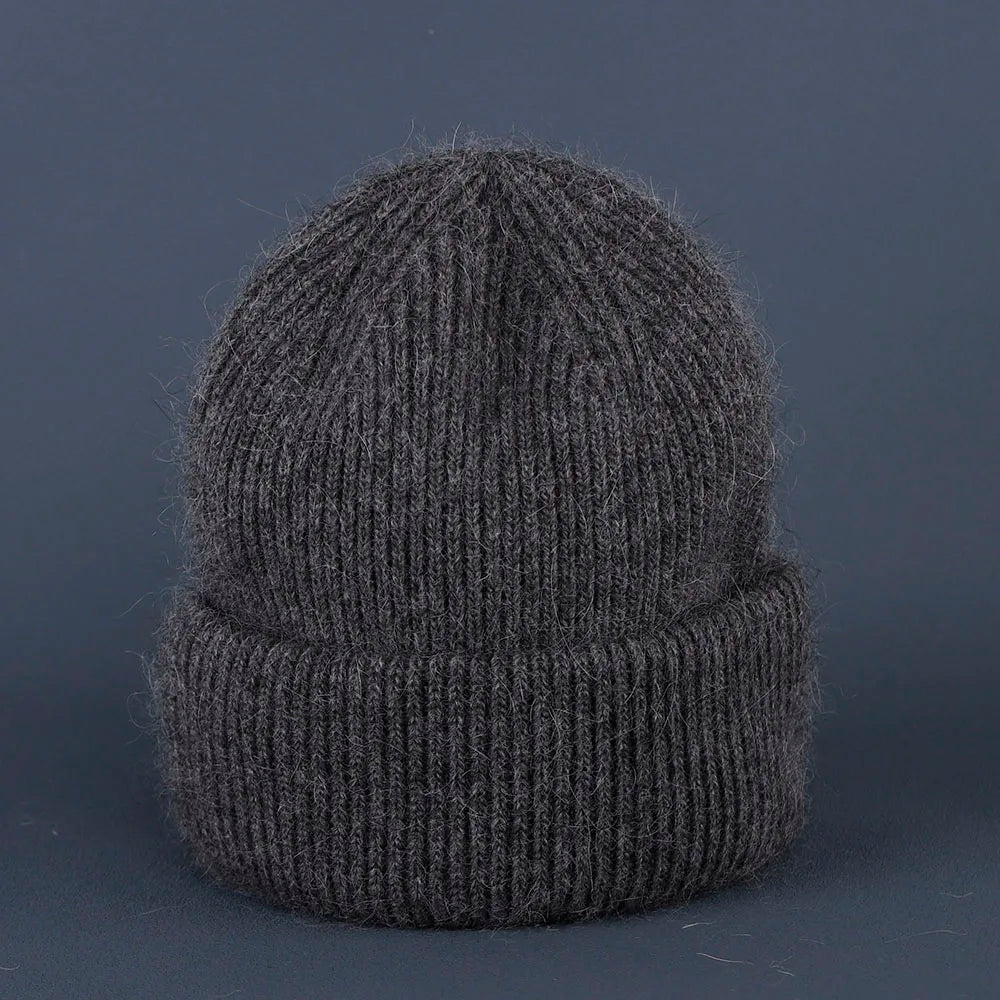 2024 Rabbit Fur Beanie – Soft Fluffy Winter Hat for Women, Angora Knitted Skullies, Warm Bonnet Knit Cap