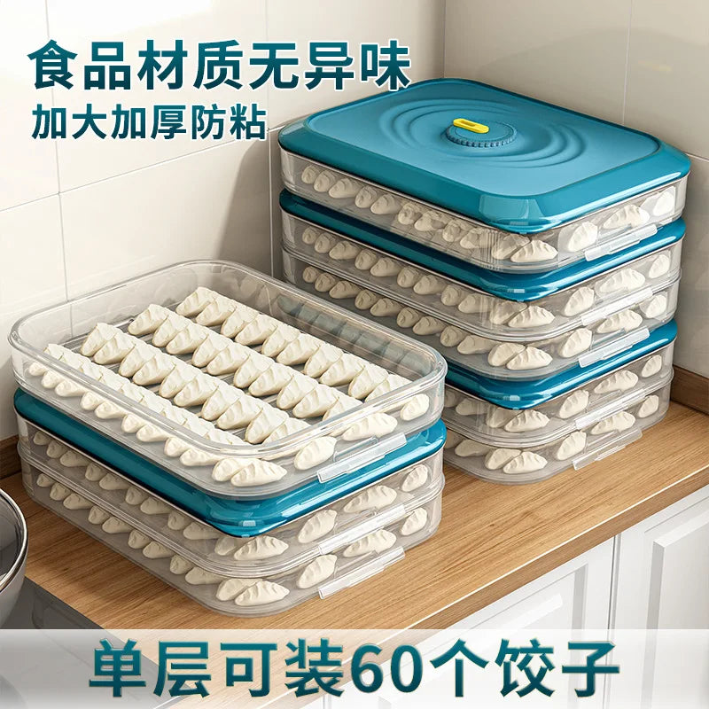Dumpling Storage Box - Food Grade Sealed Freezer Container for Quick Freezing & Fresh Preservation