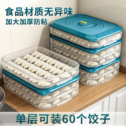 Dumpling Storage Box - Food Grade Sealed Freezer Container for Quick Freezing & Fresh Preservation