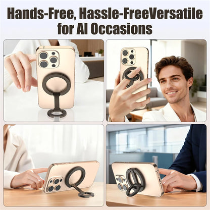 Magnetic Phone Stand and Grip – Double-Sided Strong Magnetic Holder Compatible with MagSafe and Car Mounts for iPhone 17, 16, 15, 14, and 13 Series