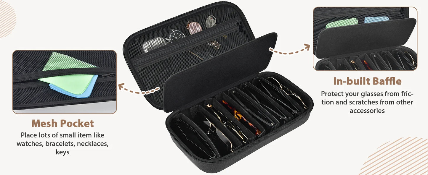 Travel Sunglasses Organizer Case Bag for Men and Women – Polarized Sunglasses Storage Holder (Bag Only)