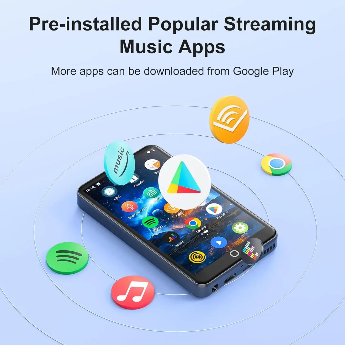 MECHEN Android 9 MP3 Player - Bluetooth & WiFi Music Player with Spotify, Audible, Pandora & 512GB Expandable Storage