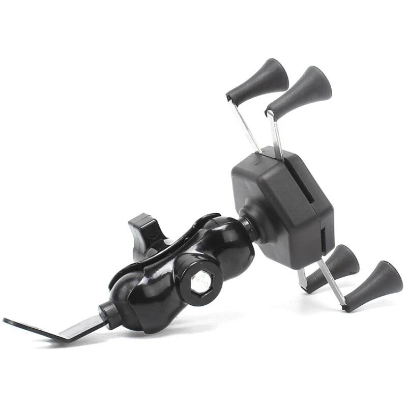 Universal 360° Rotating Motorcycle Phone Holder – Adjustable Rearview Mirror Mount for Scooter & Motorbike