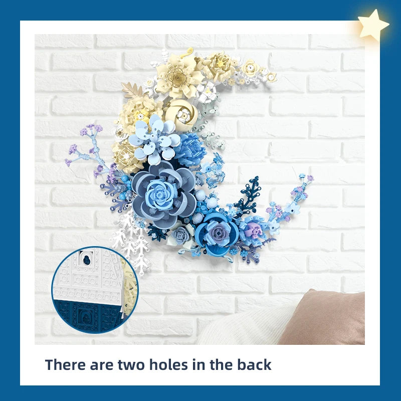 Creative Expert Eternal Moon Flowers Building Blocks – DIY Rose Bouquet Wall Decoration, Valentine’s Gift for Girls
