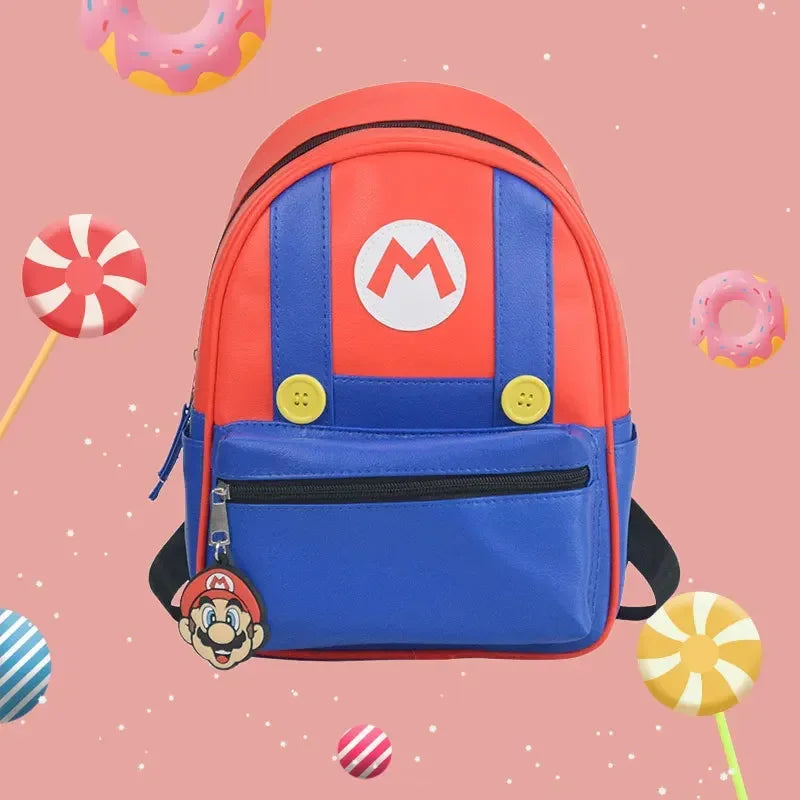 Super Mario Mini Backpack – Kids Cosplay Anime School Bag PU Leather Boys & Girls