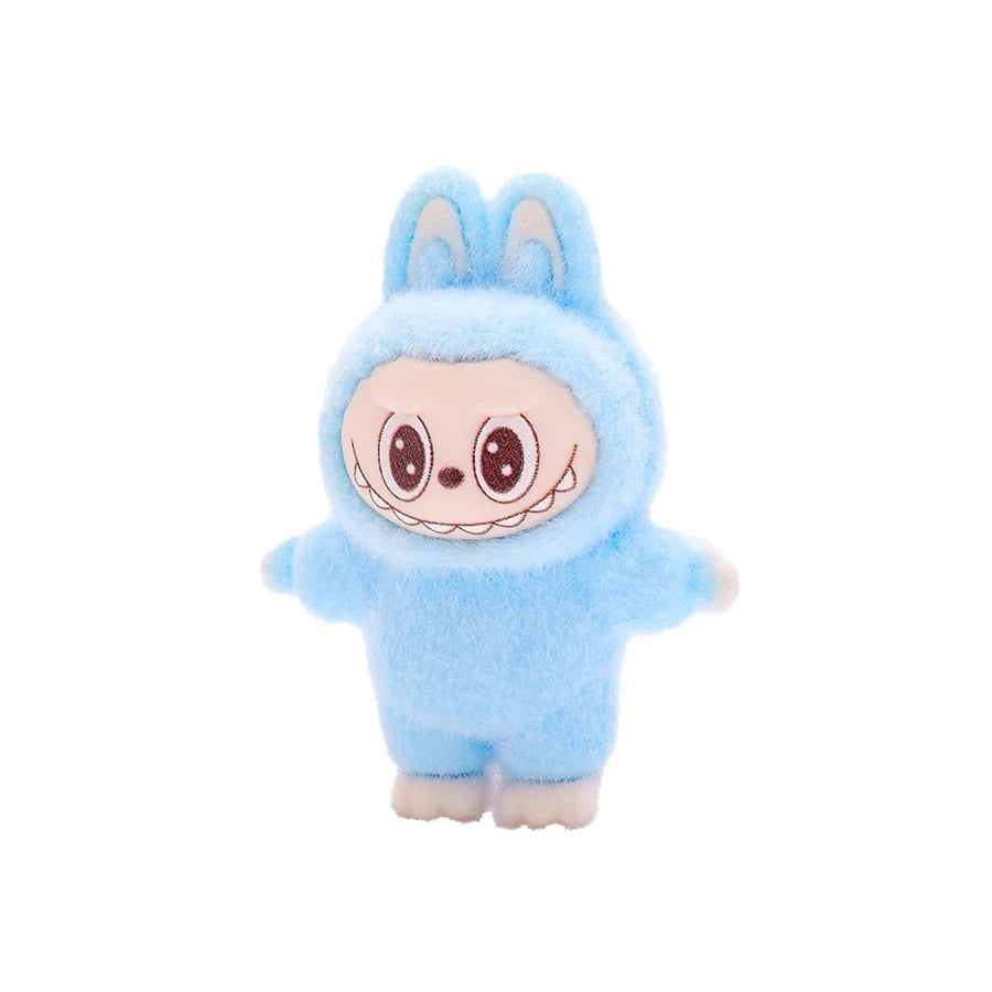 1/9PCS Labubu Cartoon Mini Flocking Doll Pendant – Cute DIY Kawaii Toy Gift Accessories