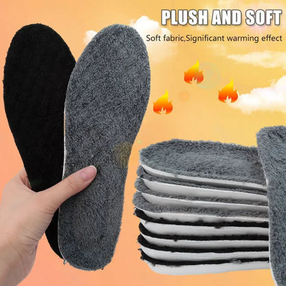 2PCS Self-Heating Thermal Insoles – Winter Warm Wool Memory Foam Shoe Pads for Men & Women Sports Shoes