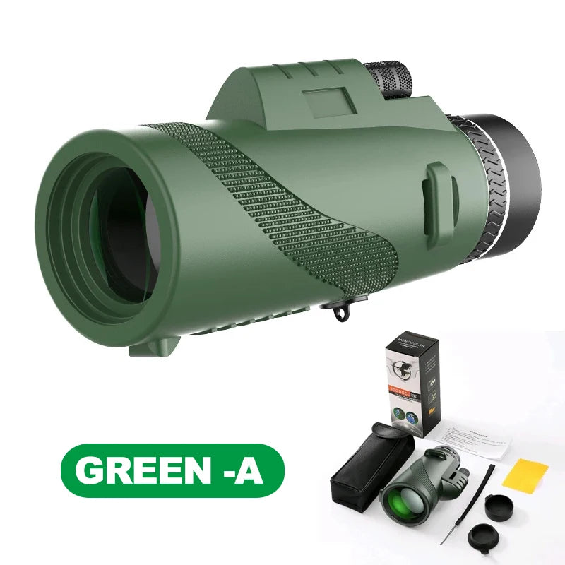 80x100 Portable HD Zoom Telescope | Folding Long-Distance Mini Telescope for Hunting, Camping & Travel