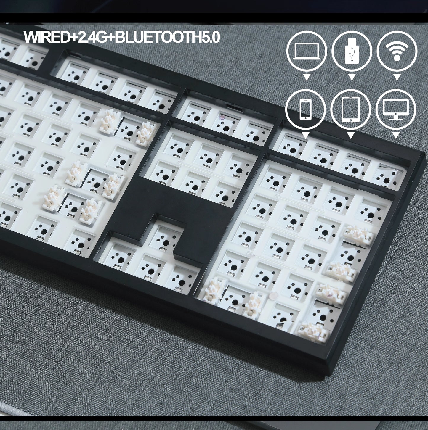 GMK108 Gaming Mechanical Keyboard Kit - RGB Backlit Hot Swap Gasket Mount Keyboard with VIA/QMK Support