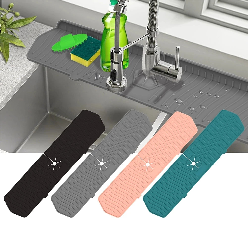 30/24 Inch Silicone Faucet Mat – Large Sink Splash Guard & Countertop Protector for Kitchen & Bathroom