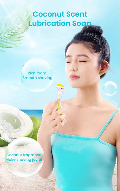 Gillette Venus Olay Manual Razor — 5-Layer Blade with Lubricating Strip & Air Cushion for Women’s Body & Bikini Hair Removal