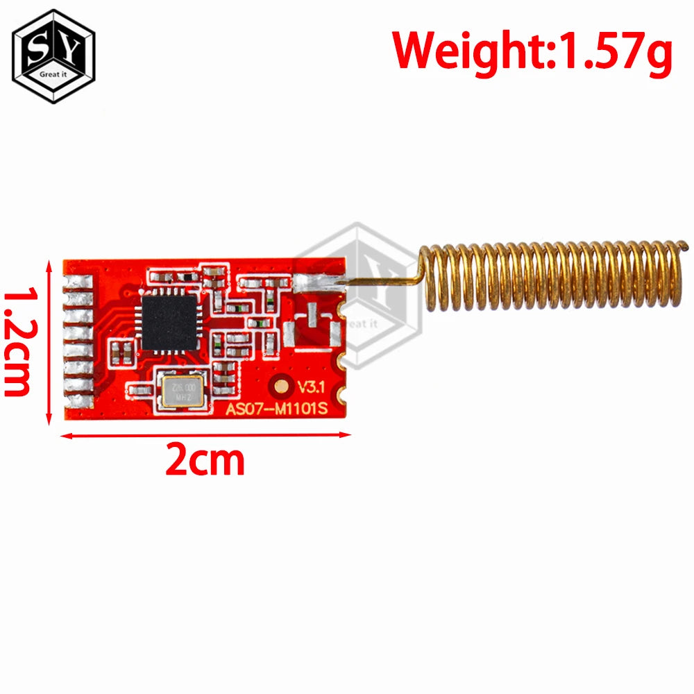 CC1101 433/868MHz Wireless Transceiver Module – 10mW Long Range (300–1000m) with SMA Antenna for Arduino