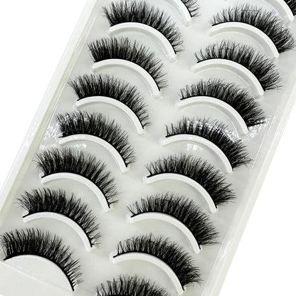 5/10 Pairs 3D Mink False Eyelashes – Wispy Handcrafted Full Strip Short Natural Lashes for Makeup