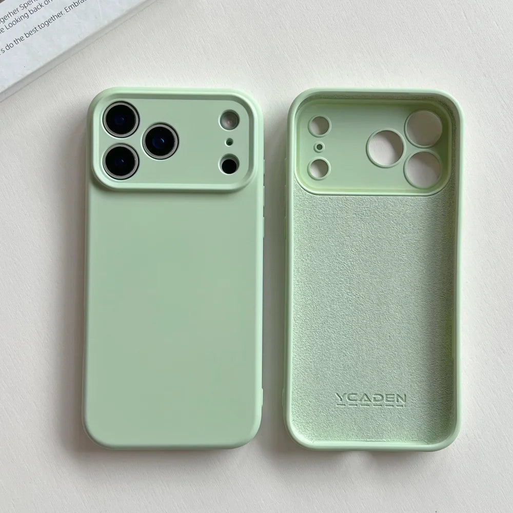 Liquid Silicone iPhone Case - Matte Soft Candy Color Cover for iPhone 11–18, 16e, Air, Plus & Pro Max Models