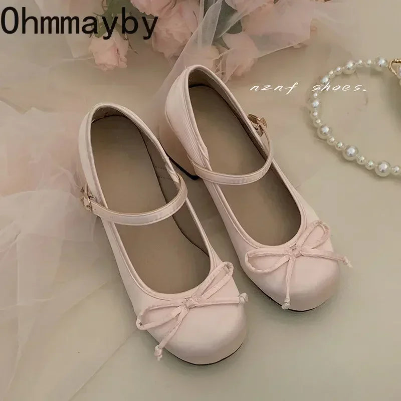 2025 Spring Autumn Mary Jane Shoes — Elegant Mid Heel Round Toe Pumps for Women