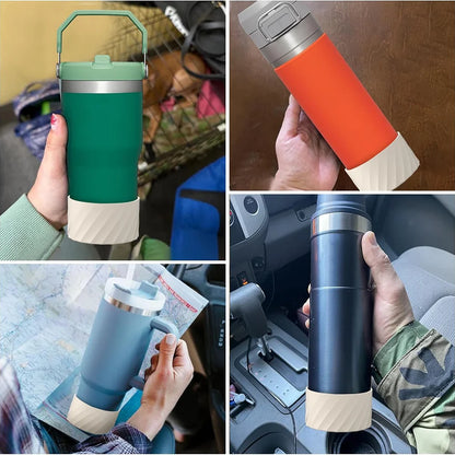 40oz Silicone Cover for Stanley Quencher Tumbler – Protective IceFlow Boot Sleeve with Handle
