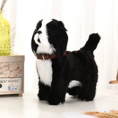 Simulation Electric Pet Dog Toy - Voice Control, Walking & Nodding Plush Robot with Music for Kids