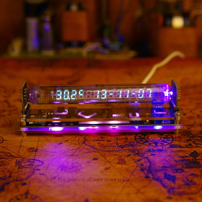 Nixie Tube Table Clock - Vintage Vacuum Tube Digital Glow Clock for Desk, Office & Room Decor