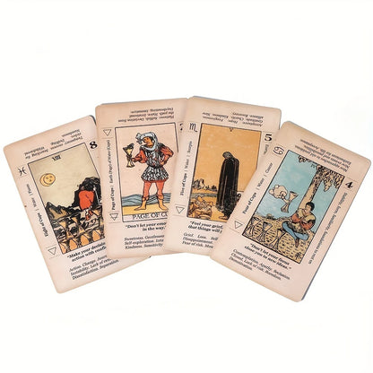 2026 Retro Tarot Card Deck with Guidebook - Beginner-Friendly Fortune Telling and Divination Gift Set